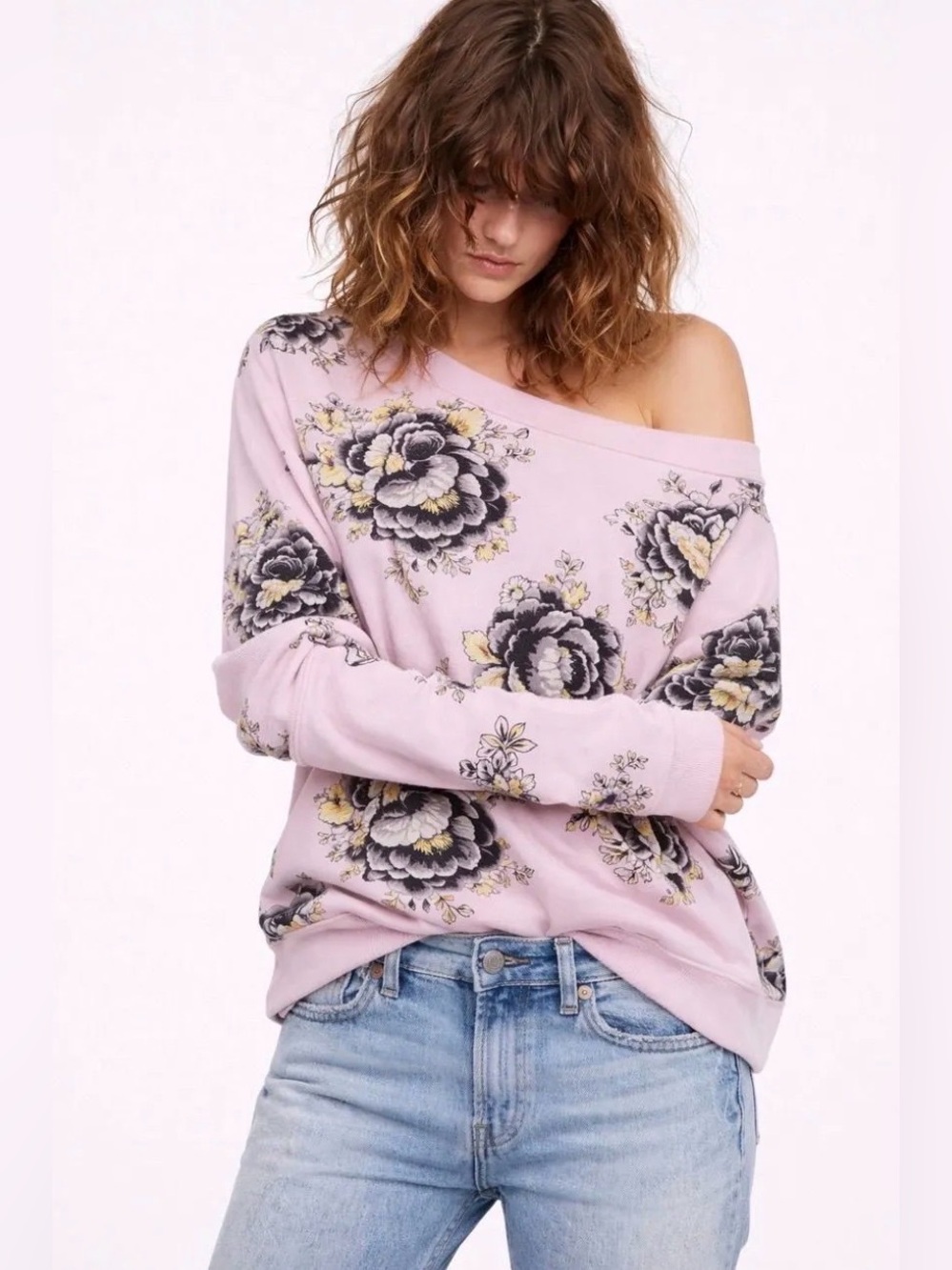 Free People Go On Get Sweatshirt (LARGE)
